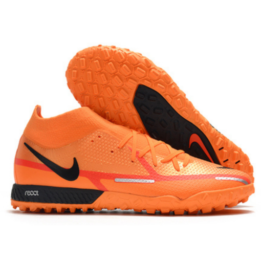 Chuteira Society Nike React Phantom GT2 pro TF Laranja