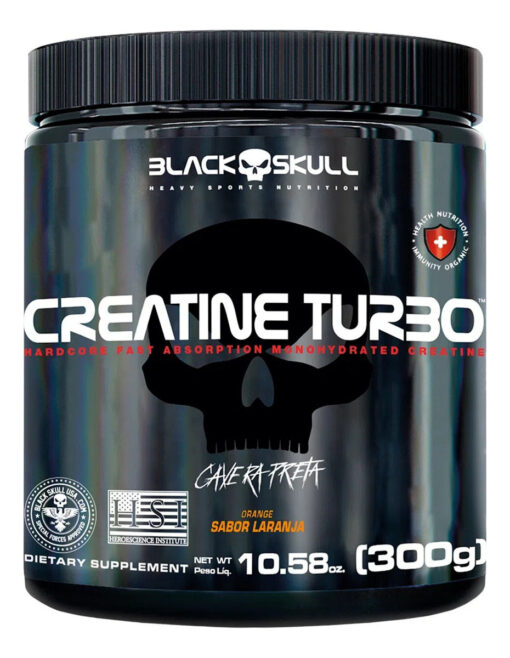 Suplemento em Pó Black Skull Caveira Preta Black Turbo Laranja em Pote 300g