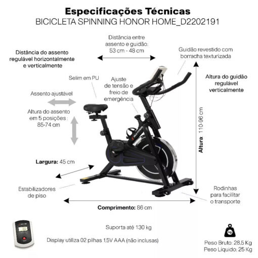 Bicicleta Ergométrica Mile Fitness 20 Níveis De Intensidade Ajustável - Suporta 130kg - Image 4