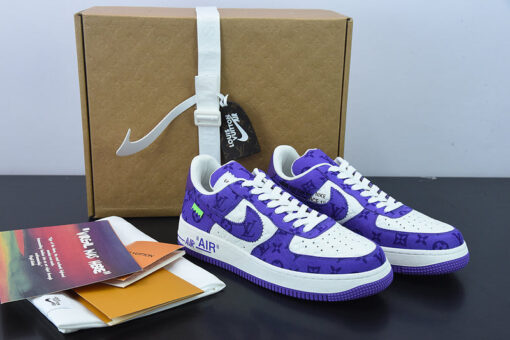 Nike Air Force 1 Low x Louis Vuitton x Off-White 'Purple' - Image 3